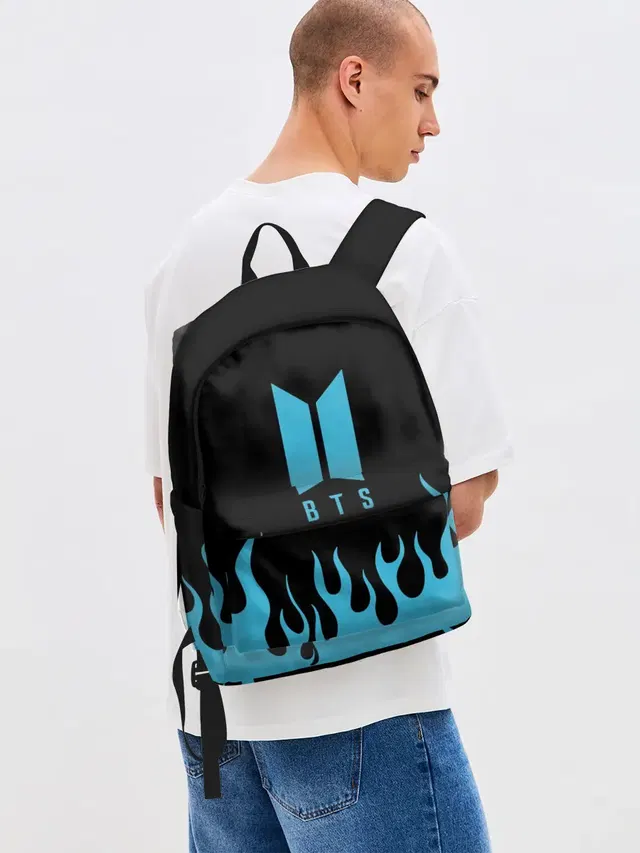Джинсовый рюкзак с принтом «BTS»