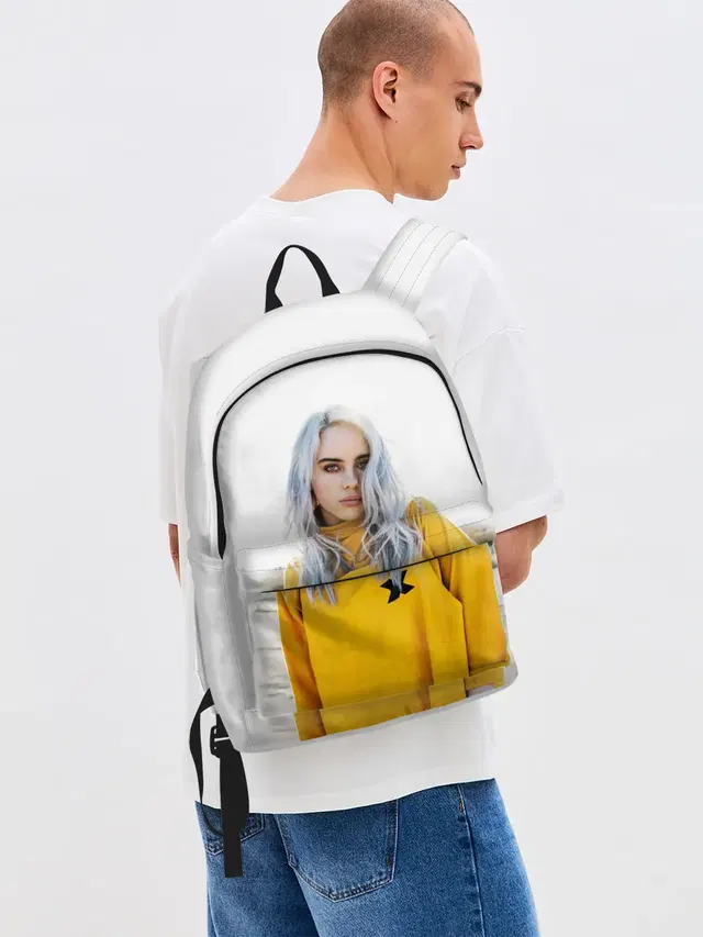 Джинсовый рюкзак с принтом «Billie Eilish»