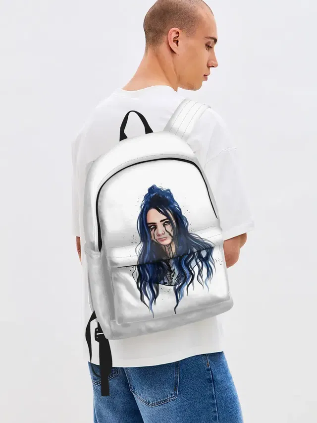Джинсовый рюкзак с принтом «Billie Eilish»