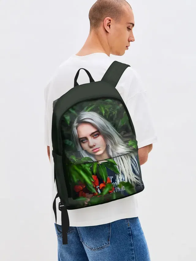 Джинсовый рюкзак с принтом «Billie Eilish»