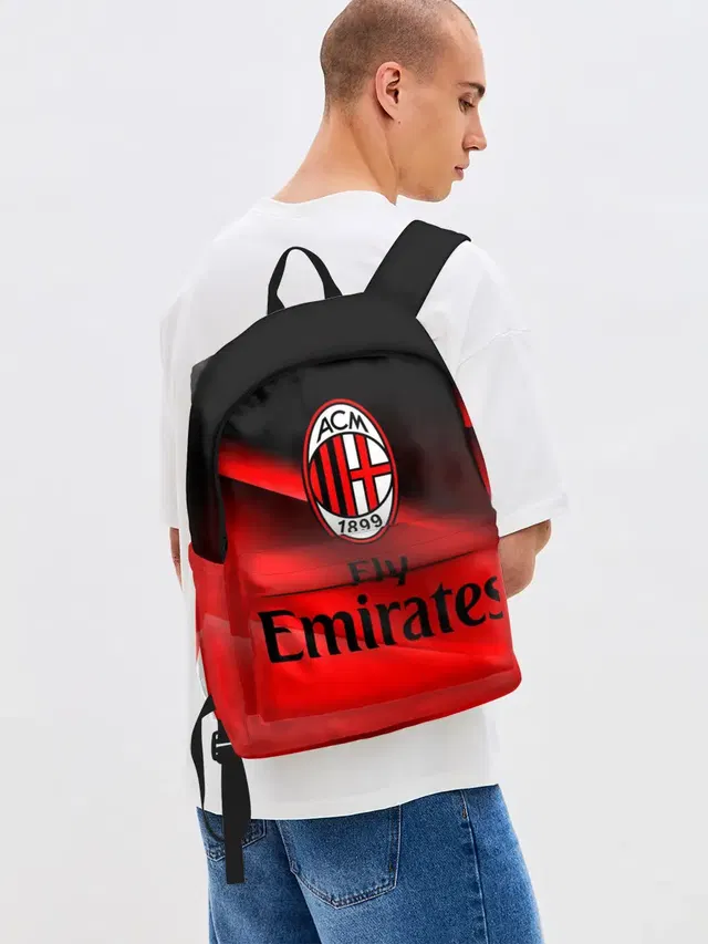 Джинсовый рюкзак с принтом «Fly Emirates»