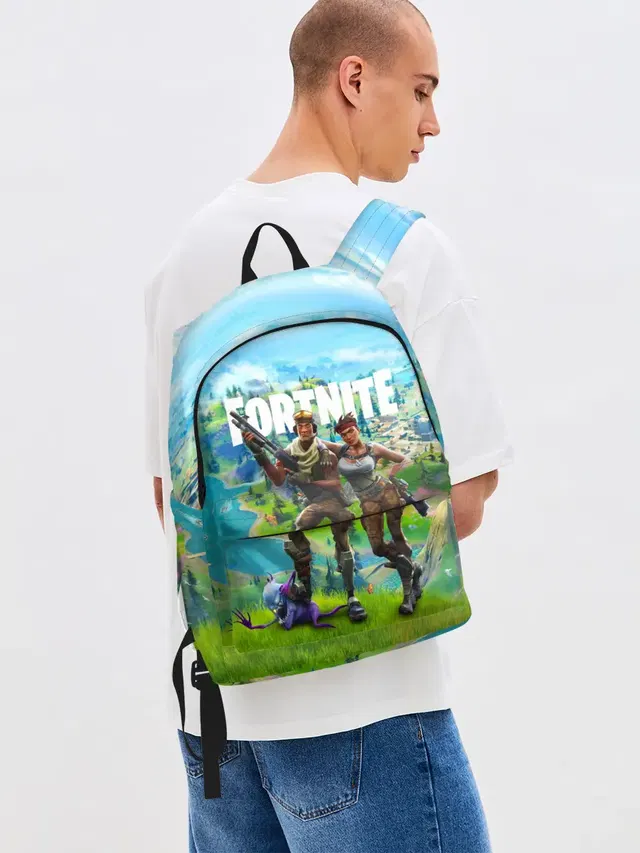 Джинсовый рюкзак с принтом «Fortnite characters»