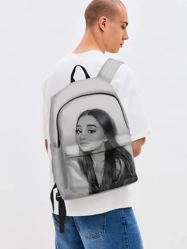 Джинсовый рюкзак с принтом «Ариана Гранде — Ariana Grande»