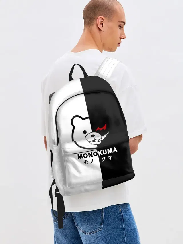 Джинсовый рюкзак с принтом «Monokuma»