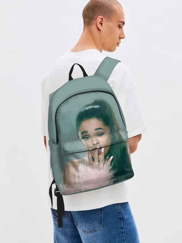 Джинсовый рюкзак с принтом «Ариана Гранде — Ariana Grande»