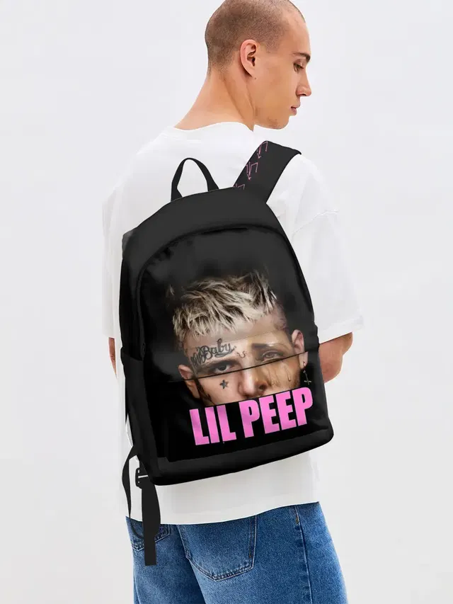 Джинсовый рюкзак с принтом «Lil Peep»