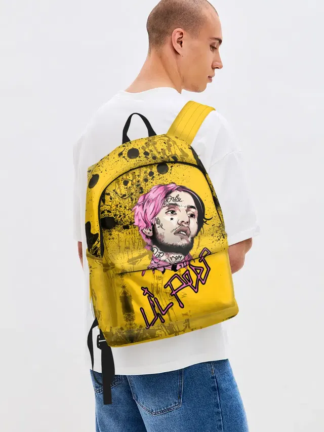 Джинсовый рюкзак с принтом «Lil Peep»