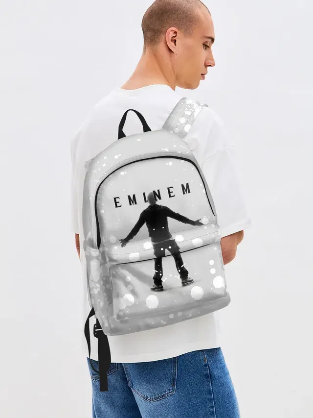 Джинсовый рюкзак с принтом «Eminem — ЭМИНЕМ»