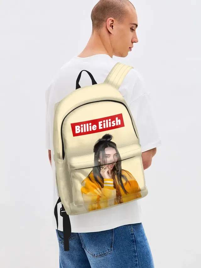 Джинсовый рюкзак с принтом «Billie Eilish»