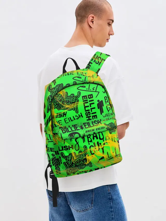 Джинсовый рюкзак с принтом «Billie Eilish»