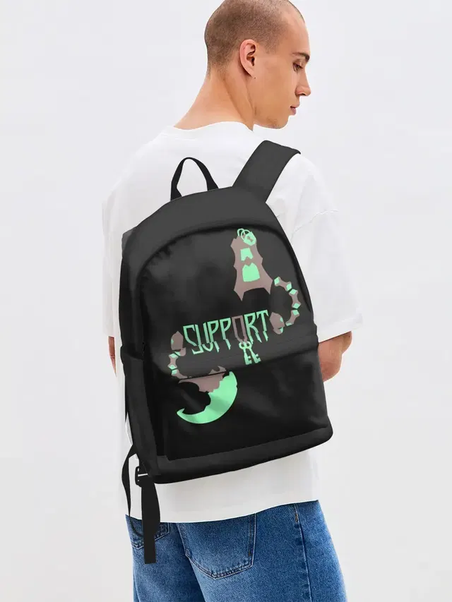 Джинсовый рюкзак с принтом «Support»
