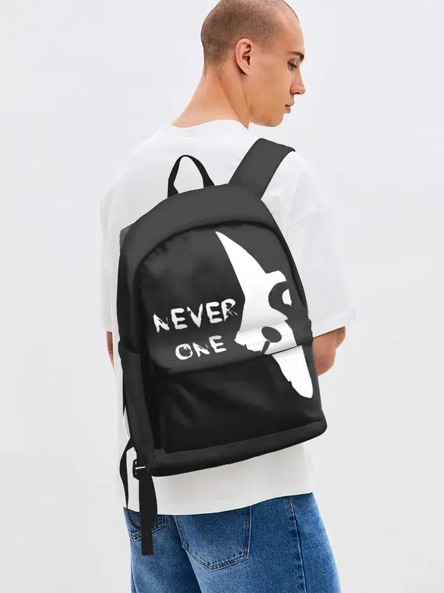 Джинсовый рюкзак с принтом «Never One»