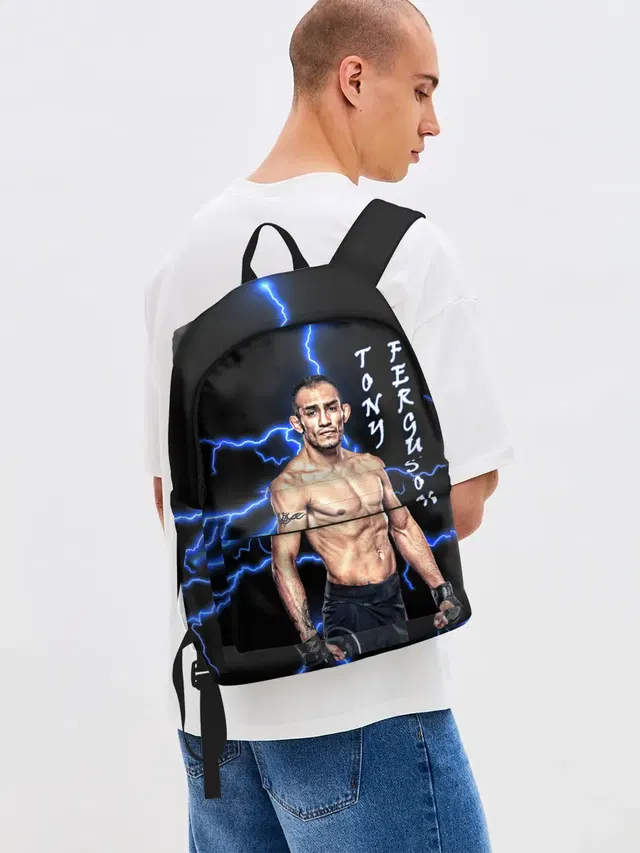 Джинсовый рюкзак с принтом «MMA — TONY FERGUSON»