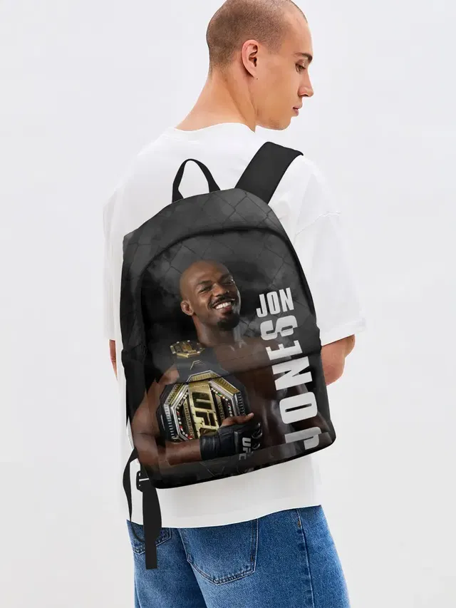 Джинсовый рюкзак с принтом «MMA — Jon Jones — Джон Джонс»