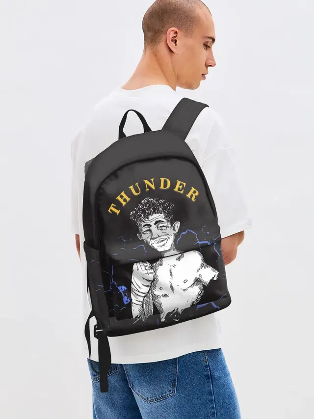 Джинсовый рюкзак с принтом «MMA — Thunder»