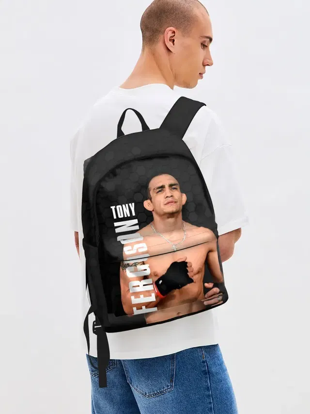 Джинсовый рюкзак с принтом «MMA — EL CUCUY Tony Ferguson»