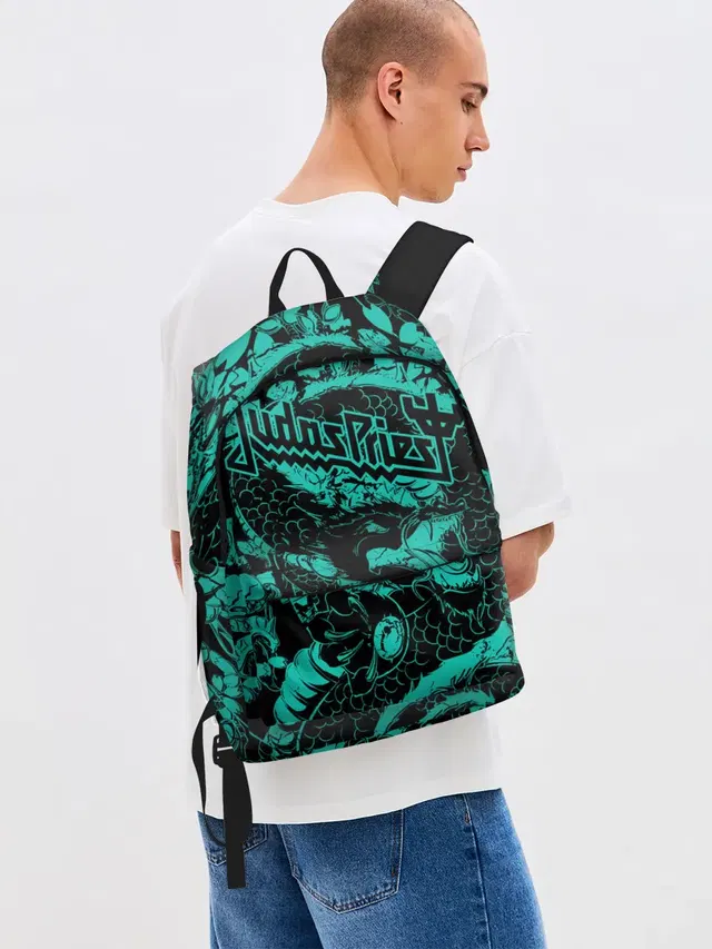 Джинсовый рюкзак с принтом «Judas Priest logo»