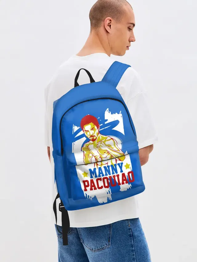 Джинсовый рюкзак с принтом «Бокс — Manny Pacquiao»