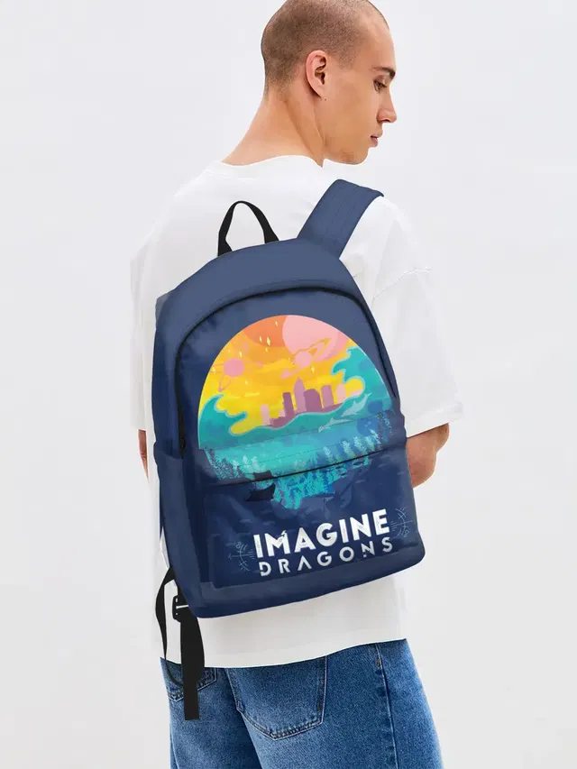 Джинсовый рюкзак с принтом «Imagine Dragons»