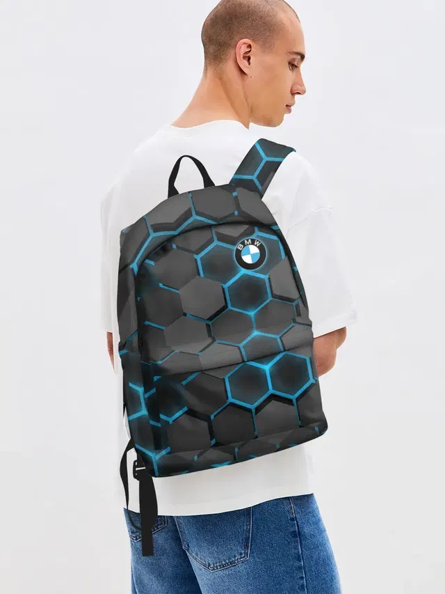 Джинсовый рюкзак с принтом «Hexagon»