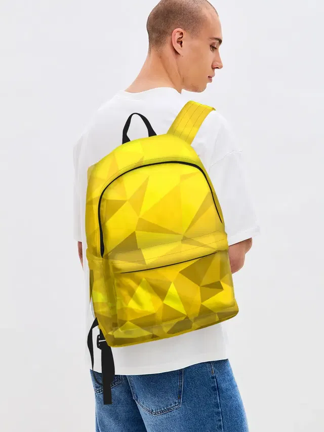 Джинсовый рюкзак с принтом «Текстуры — YELLOW ABSTRACT»