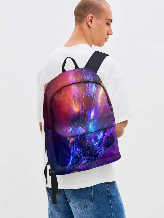 Джинсовый рюкзак с принтом «Космос — Universe Neon»