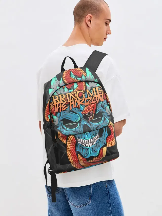 Джинсовый рюкзак с принтом «Skull»