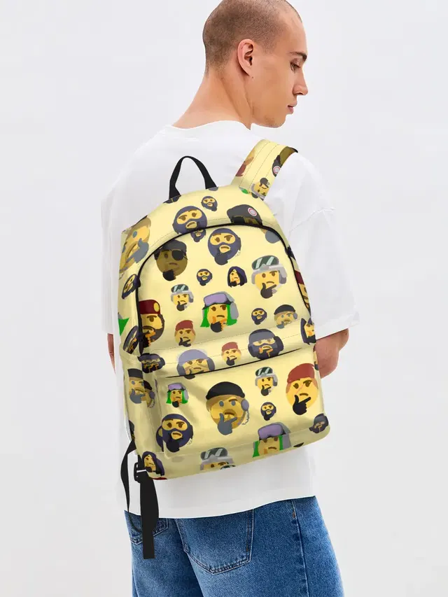 Джинсовый рюкзак с принтом «Популярные — Thinking emoji skins»