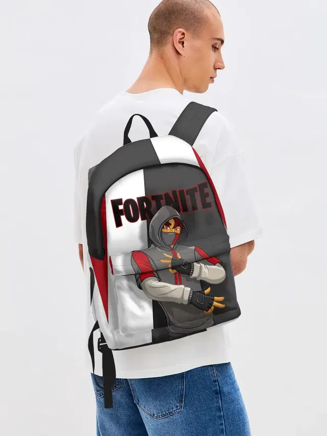 Джинсовый рюкзак с принтом «Ikonik»