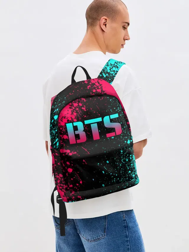 Джинсовый рюкзак с принтом «BTS»