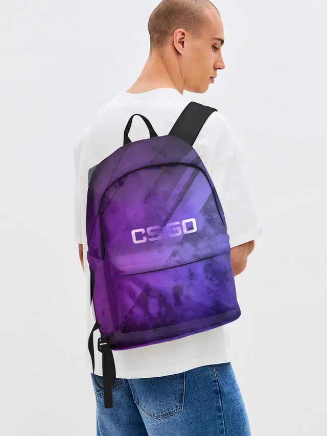 Джинсовый рюкзак с принтом «grunge texture — CSGO»