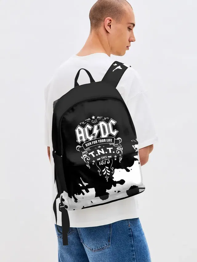 Джинсовый рюкзак с принтом «1975 — AC/DC T.N.T.»