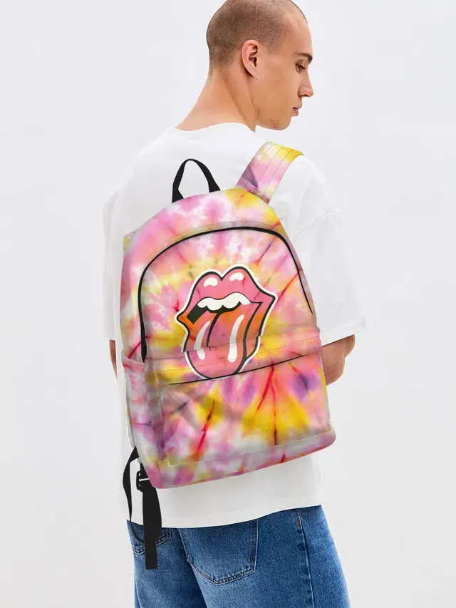 Джинсовый рюкзак с принтом «Rolling Stones — Rolling Stones tie-dye»