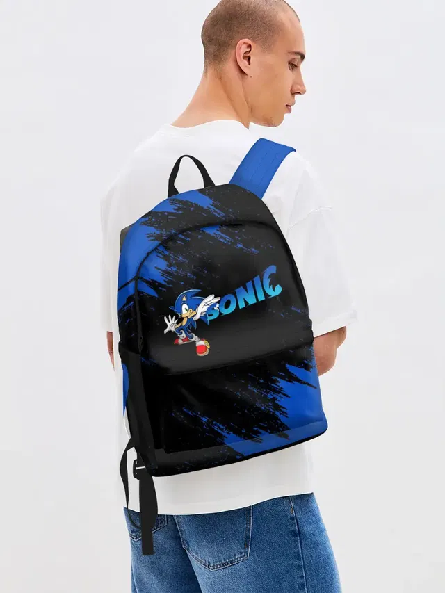 Джинсовый рюкзак с принтом «Sonic logo»