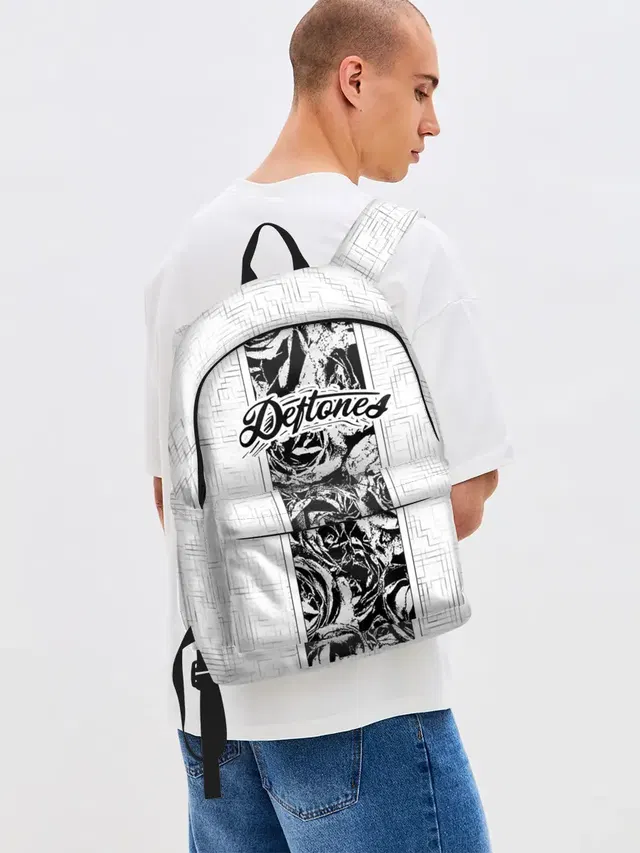 Джинсовый рюкзак с принтом «Deftones»