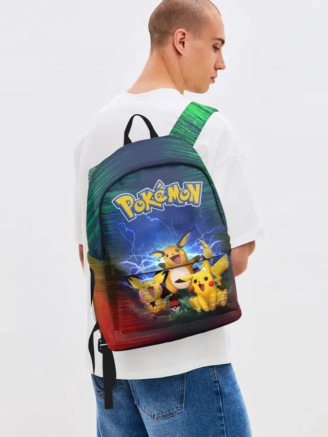Джинсовый рюкзак с принтом «Pikachu»