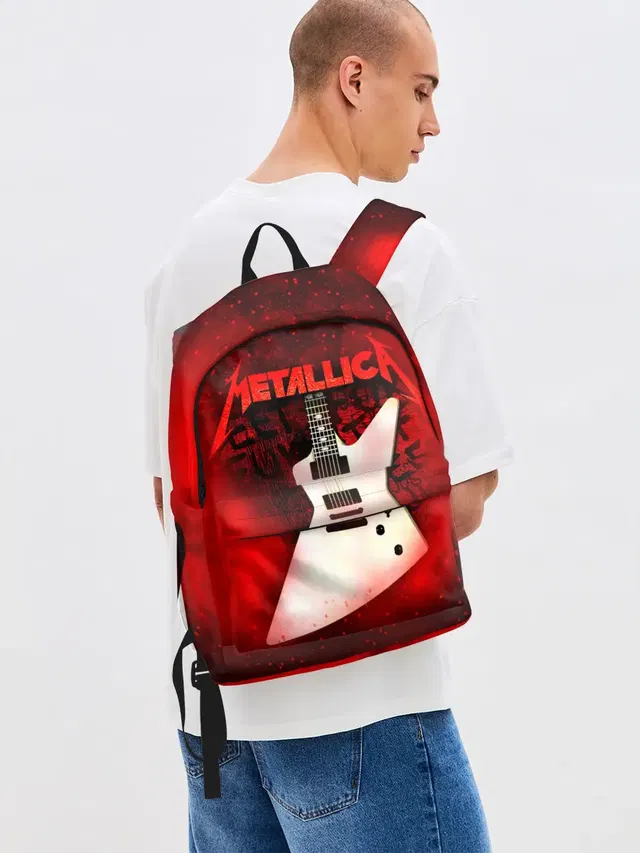 Джинсовый рюкзак с принтом «Metallica»