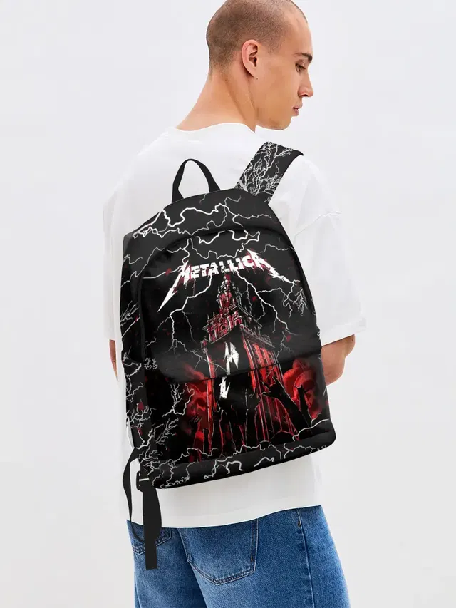 Джинсовый рюкзак с принтом «Metallica»