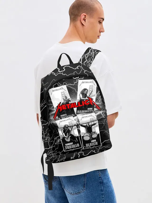 Джинсовый рюкзак с принтом «Metallica»