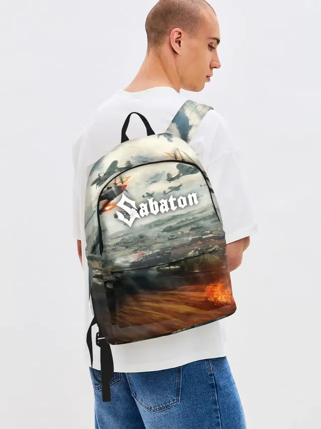 Джинсовый рюкзак с принтом «Sabaton»