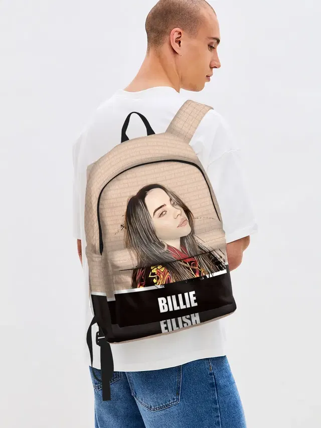 Джинсовый рюкзак с принтом «Billie Eilish»