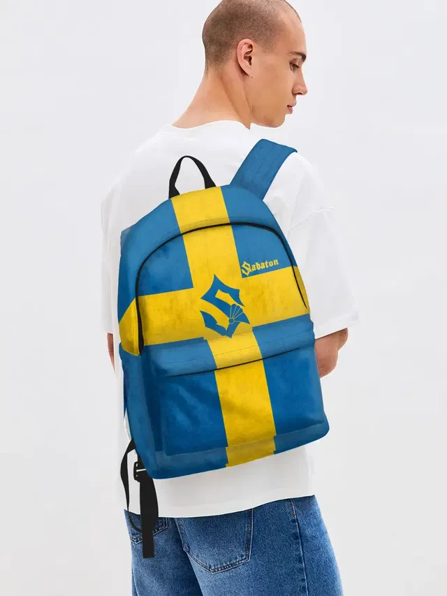 Джинсовый рюкзак с принтом «Flag of Sweden»
