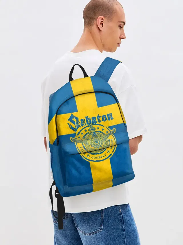 Джинсовый рюкзак с принтом «Swedish flag»
