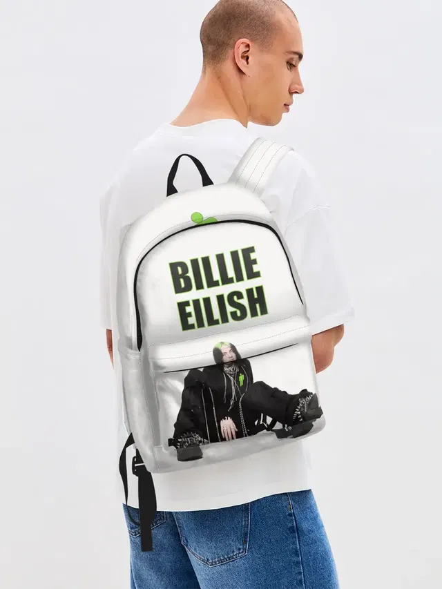 Джинсовый рюкзак с принтом «Billie Eilish»