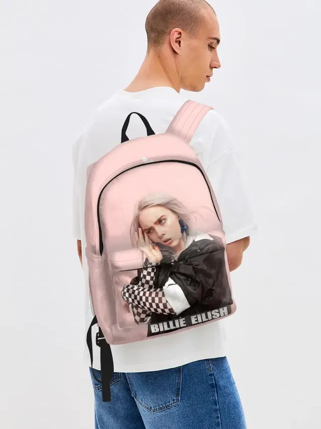 Джинсовый рюкзак с принтом «Billie Eilish»