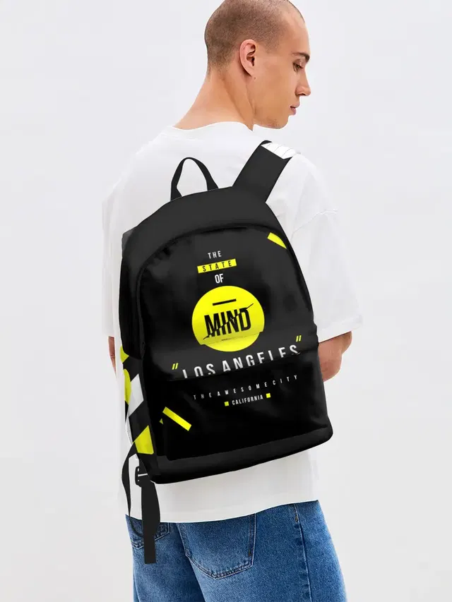 Джинсовый рюкзак с принтом «Модные — OFF-MIND»