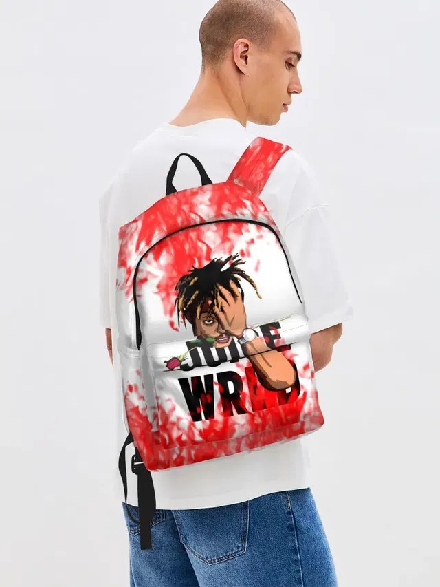 Джинсовый рюкзак с принтом «Eminem — Juice WRLD.»