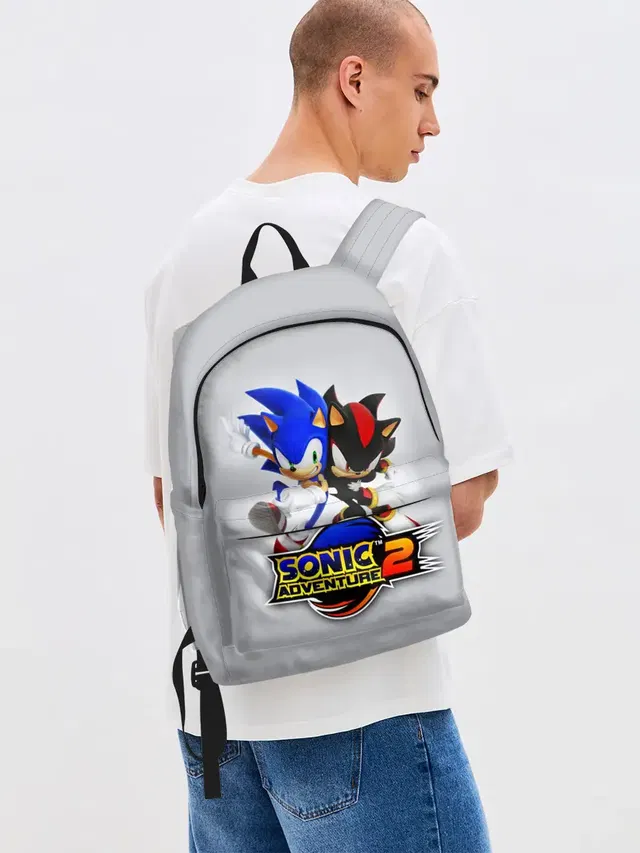 Джинсовый рюкзак с принтом «Соник — SONIC & SHADOW»