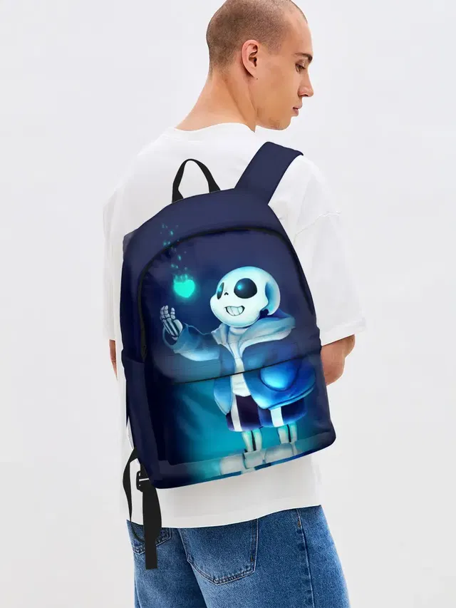 Джинсовый рюкзак с принтом «UNDERTALE — Skeleton»