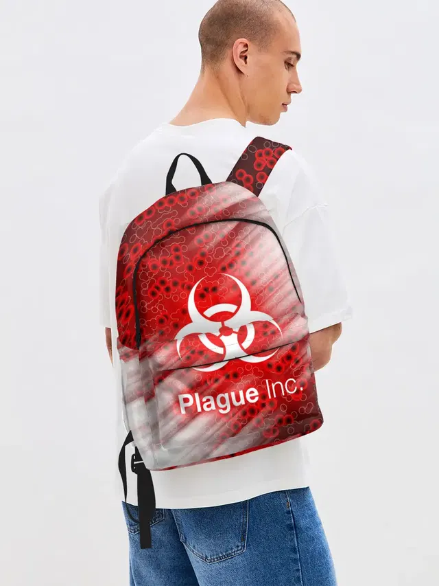 Джинсовый рюкзак с принтом «Plague Inc.»